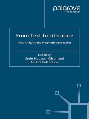 cover image of From Text to Literature